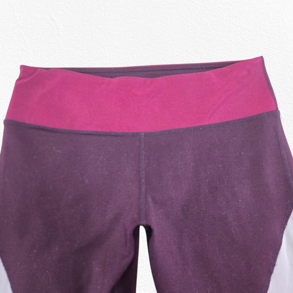 Fabletics Brogan Salar Plum Wine Mesh 7/8 Active Leggings Athleisure Size XS - Picture 4 of 7